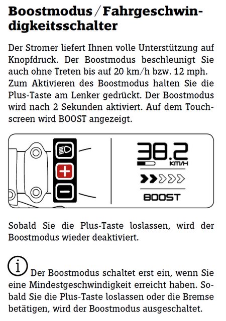 Stromer boost mode until the end of 2017 and from the beginning of 2018